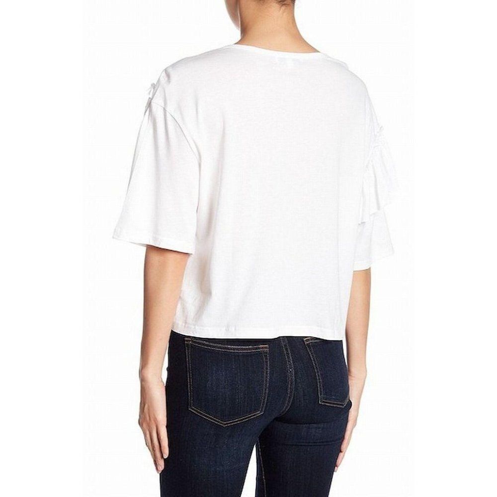 Bobeau Solid Bubble Sleeve Tee White Medium - image 7